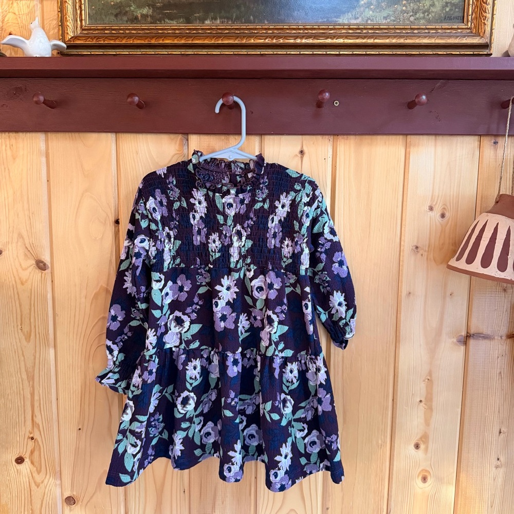 Floral Kids Top - Purple and Green